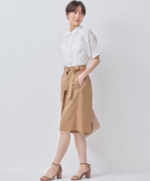 組曲(クミキョク)の「【WEB限定】オシャクロスキュロットパンツ(その他パンツ・レディース・ブラック系/ベージュ系・S2)」の3枚目の写真