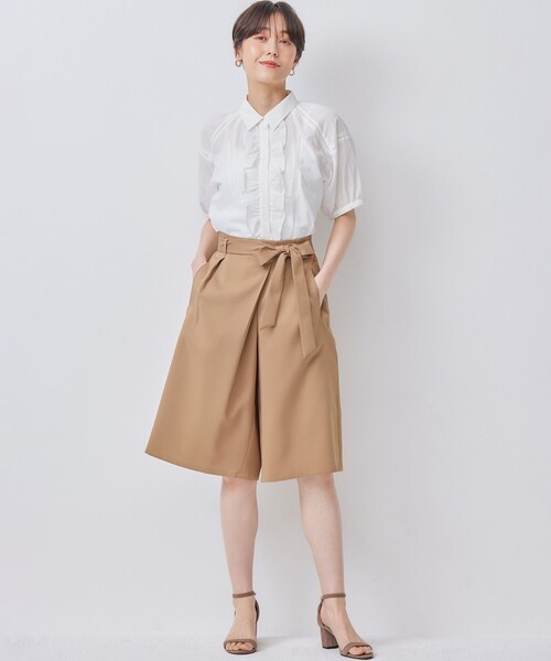 組曲(クミキョク)の「【WEB限定】オシャクロスキュロットパンツ(その他パンツ・レディース・ブラック系/ベージュ系・S2)」の4枚目の写真