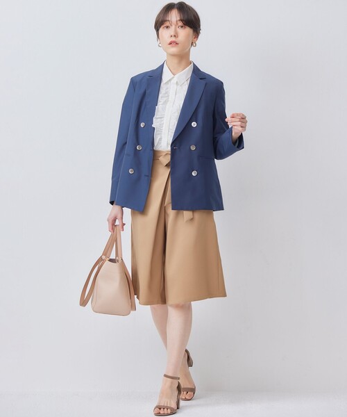 組曲(クミキョク)の「【WEB限定】オシャクロスキュロットパンツ(その他パンツ・レディース・ブラック系/ベージュ系・S2)」の5枚目の写真