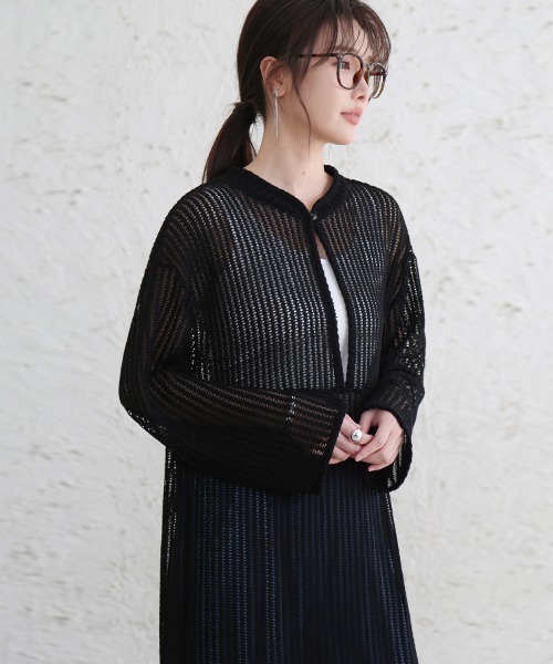 Doux Belle(ドゥーベル)の「シースルースリット入りマキシワンピース(ワンピース・レディース・アイボリー/ブラック・MEDIUM)」の9枚目の写真