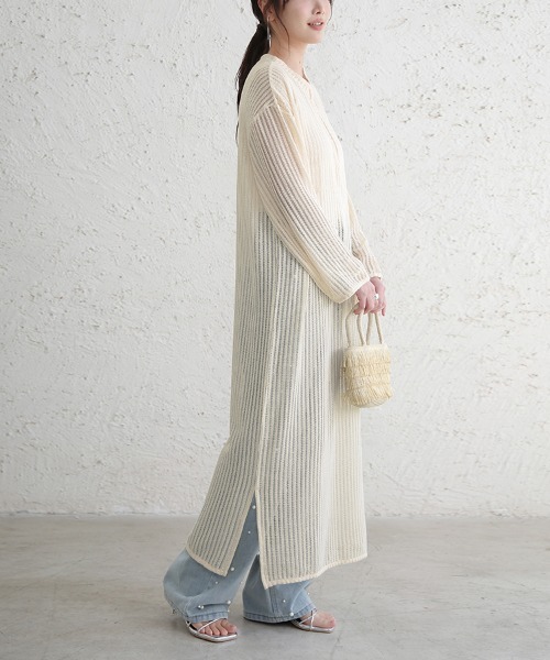 Doux Belle(ドゥーベル)の「シースルースリット入りマキシワンピース(ワンピース・レディース・アイボリー/ブラック・MEDIUM)」の18枚目の写真