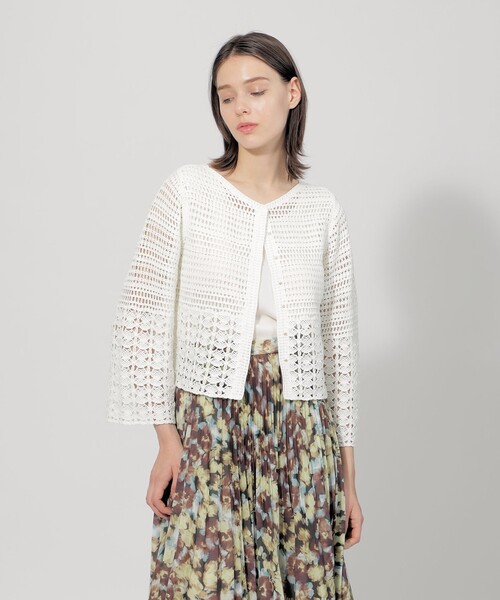 【セール】コットンエンブロイダリー 2WAYニット（カーディガン/ボレロ）｜EPOCA（エポカ）