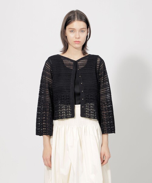 【セール】コットンエンブロイダリー 2WAYニット（カーディガン/ボレロ）｜EPOCA（エポカ）カーディガン/ボレロ