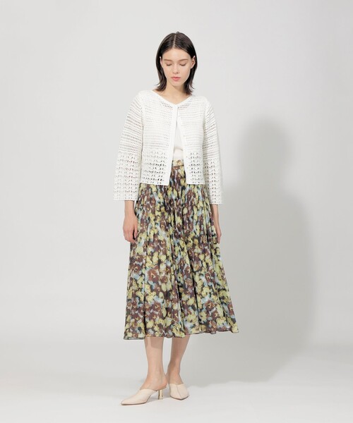 【セール】コットンエンブロイダリー 2WAYニット（カーディガン/ボレロ）｜EPOCA（エポカ）