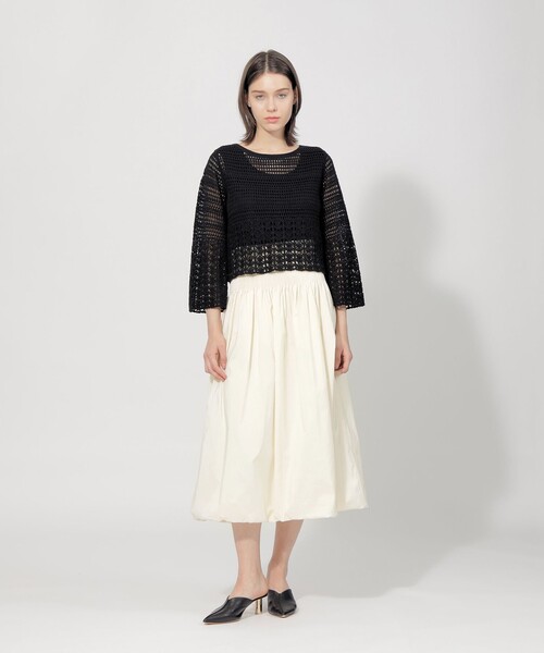 【セール】コットンエンブロイダリー 2WAYニット（カーディガン/ボレロ）｜EPOCA（エポカ）