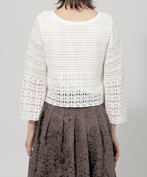 【セール】コットンエンブロイダリー 2WAYニット（カーディガン/ボレロ）｜EPOCA（エポカ）