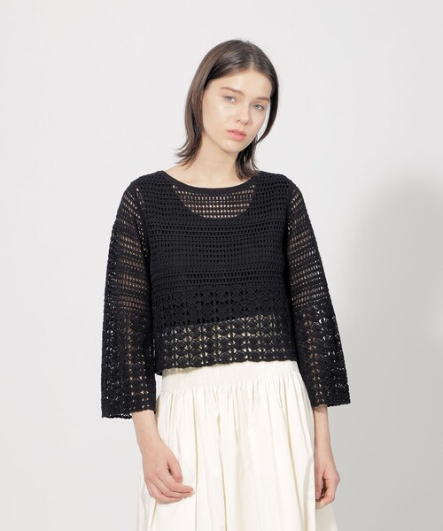 【セール】コットンエンブロイダリー 2WAYニット（カーディガン/ボレロ）｜EPOCA（エポカ）