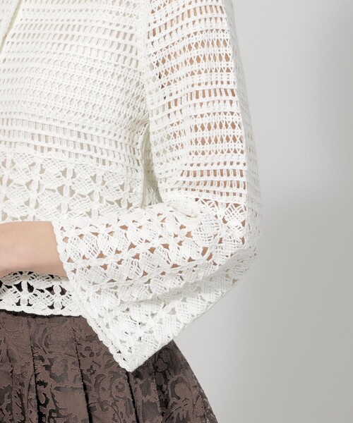 【セール】コットンエンブロイダリー 2WAYニット（カーディガン/ボレロ）｜EPOCA（エポカ）