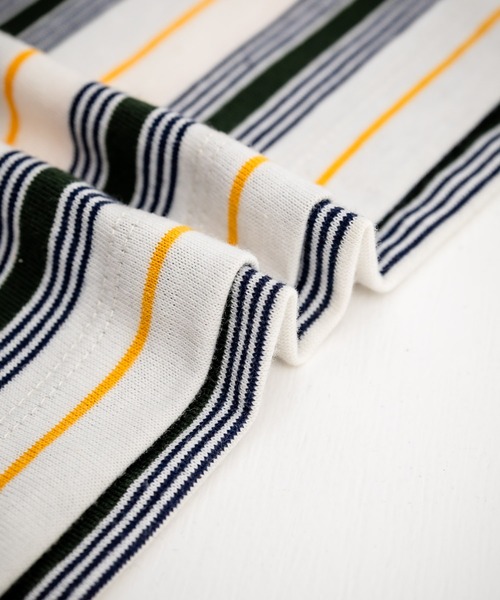 Rocky Monroe（ロッキーモンロー）の「オーバーサイズマルチボーダー半袖Tシャツ（Tシャツ/カットソー・メンズ・グリーン/イエロー/パープル/オフホワイト/チャコールグレー/ブルーグリーン・M/L/LL）」の16枚目の写真