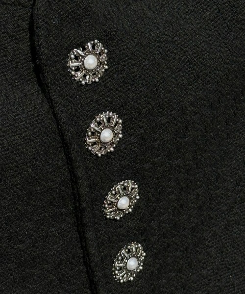 ASCLO(エジュクロ)の「ASCLO 3 TAP CR Crop Tweed Jacket(ノーカラージャケット・メンズ・ブラック・FREE)」の11枚目の写真