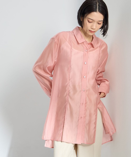 ONE'S TRUE(ワンズトゥルー)の「シアーブラウス(シャツ/ブラウス・レディース・ピンク/ベージュ/ブラック・M/L)」の3枚目の写真