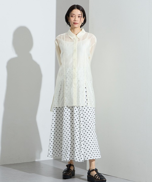 ONE'S TRUE(ワンズトゥルー)の「シアーブラウス(シャツ/ブラウス・レディース・ピンク/ベージュ/ブラック・M/L)」の20枚目の写真