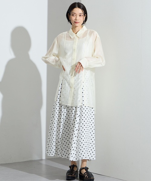 ONE'S TRUE(ワンズトゥルー)の「シアーブラウス(シャツ/ブラウス・レディース・ピンク/ベージュ/ブラック・M/L)」の21枚目の写真