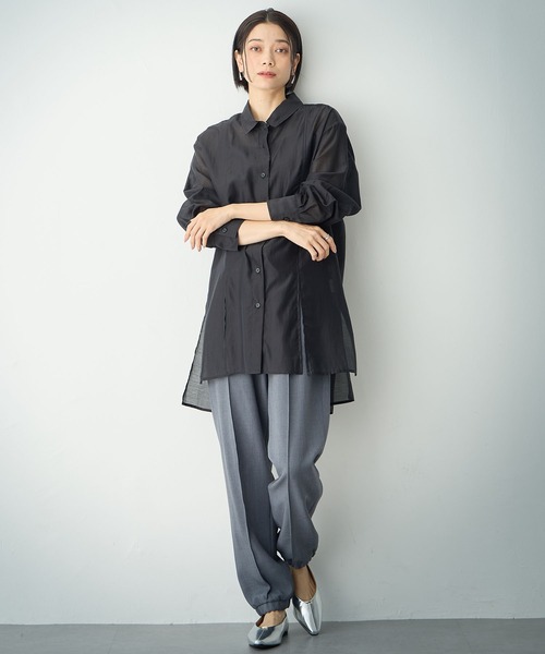 ONE'S TRUE(ワンズトゥルー)の「シアーブラウス(シャツ/ブラウス・レディース・ピンク/ベージュ/ブラック・M/L)」の14枚目の写真