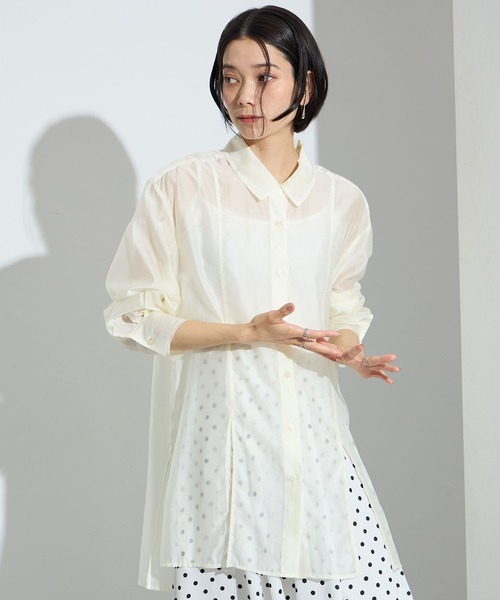 ONE'S TRUE(ワンズトゥルー)の「シアーブラウス(シャツ/ブラウス・レディース・ピンク/ベージュ/ブラック・M/L)」の17枚目の写真
