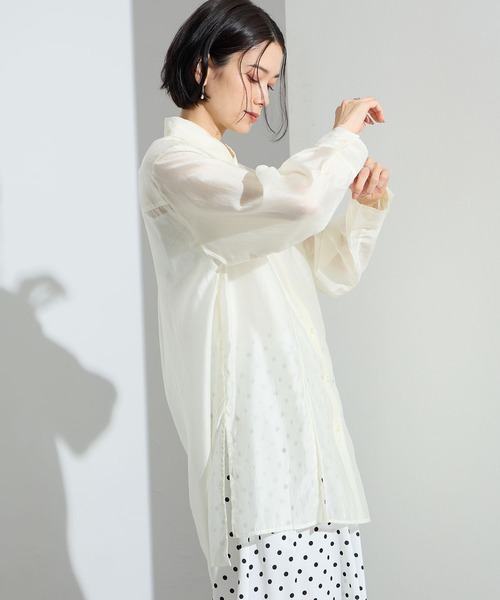 ONE'S TRUE(ワンズトゥルー)の「シアーブラウス(シャツ/ブラウス・レディース・ピンク/ベージュ/ブラック・M/L)」の18枚目の写真