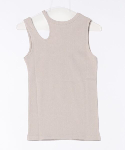 Jines(ジネス)の「ラメテレコ カットアウトデザインタンクトップ(タンクトップ・レディース・ブラック/オフホワイト/ベージュ・38)」の4枚目の写真