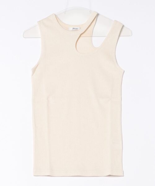 Jines(ジネス)の「ラメテレコ カットアウトデザインタンクトップ(タンクトップ・レディース・ブラック/オフホワイト/ベージュ・38)」の17枚目の写真