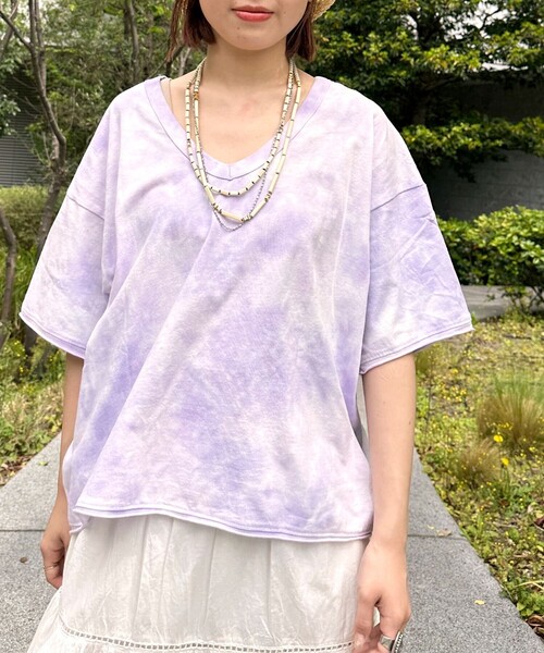 FREAK'S STORE(フリークスストア)の「JONAS CLAESSON/ジョナス クレアッソン JONAS 2WAYタイダイ ショートスリーブTシャツ/ジョナス 2ウェイ タイダイ ショートスリーブTシャツ(Tシャツ/カットソー・レディース・パープル/イエロー/ブラック・フリ-)」の5枚目の写真