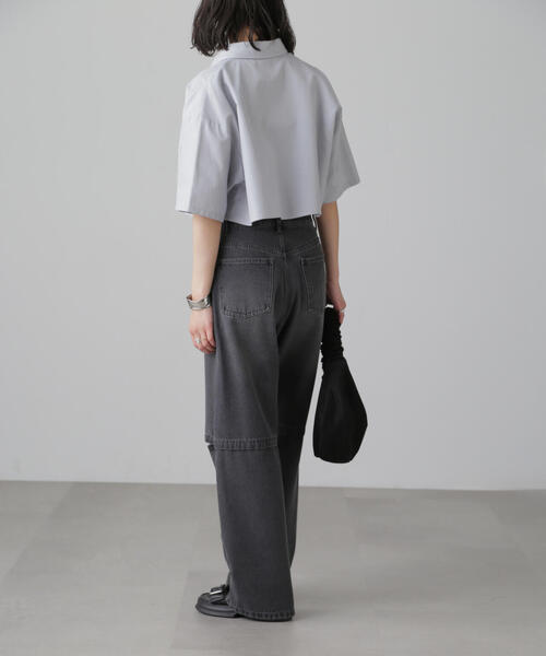 FREE'S MART（フリーズマート）の「◆クロップド半袖シャツ（シャツ/ブラウス・レディース・ブルー/グレー/ホワイト・FREE）」の10枚目の写真