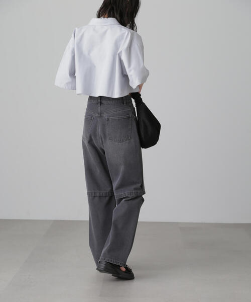 FREE'S MART（フリーズマート）の「◆クロップド半袖シャツ（シャツ/ブラウス・レディース・ブルー/グレー/ホワイト・FREE）」の11枚目の写真