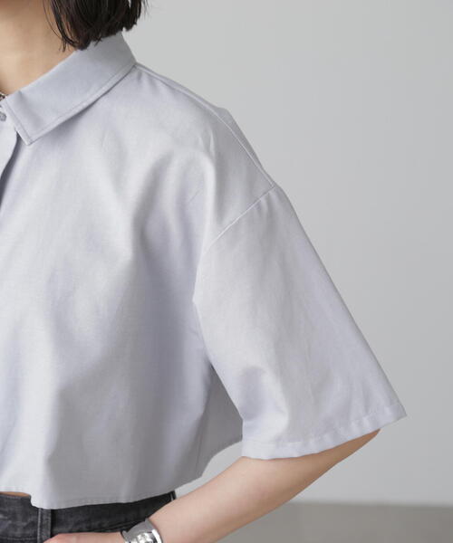 FREE'S MART（フリーズマート）の「◆クロップド半袖シャツ（シャツ/ブラウス・レディース・ブルー/グレー/ホワイト・FREE）」の13枚目の写真