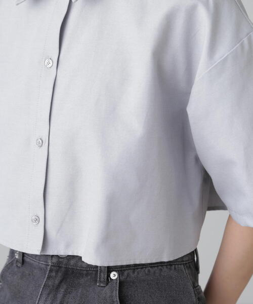 FREE'S MART（フリーズマート）の「◆クロップド半袖シャツ（シャツ/ブラウス・レディース・ブルー/グレー/ホワイト・FREE）」の15枚目の写真