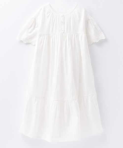 NAVY(ネイビー)の「NAVY 綿100% ギャザーワンピース(ワンピース・キッズ・チャコールグレー/アイボリー/ピンク・120/130/140/150/160)」の2枚目の写真