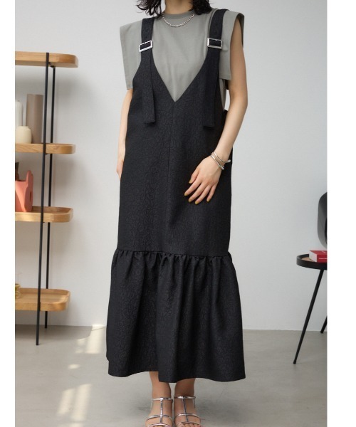AZUL by moussy(アズールバイマウジー)の「ジャガードジャンパードレス(ワンピース・レディース・アイボリー/ブラック/グレー・SMALL/MEDIUM)」の2枚目の写真