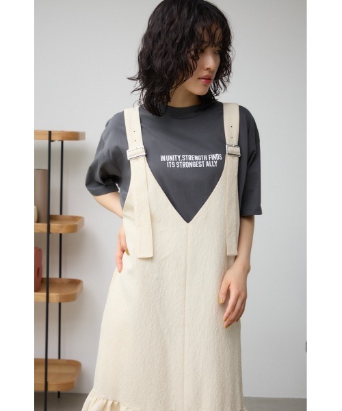 AZUL by moussy(アズールバイマウジー)の「ジャガードジャンパードレス(ワンピース・レディース・アイボリー/ブラック/グレー・SMALL/MEDIUM)」の5枚目の写真