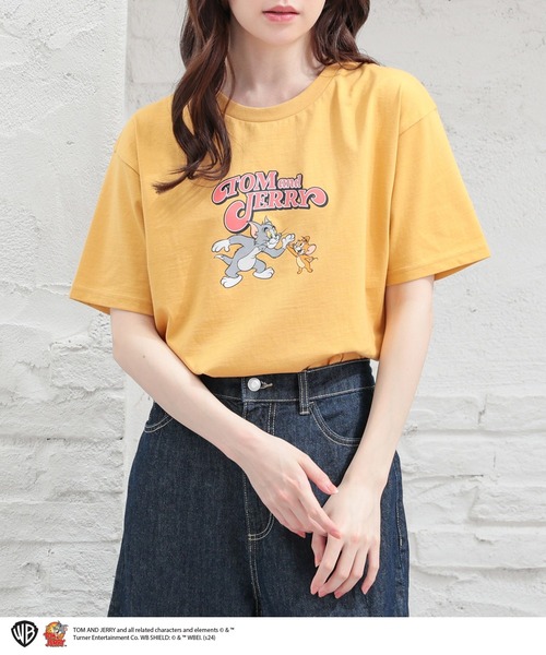Honeys(ハニーズ)の「トムとジェリー/Tシャツ(Tシャツ/カットソー・レディース・ネイビー/ホワイト/マスタード/スミクロ・LL/S/M/L)」の7枚目の写真