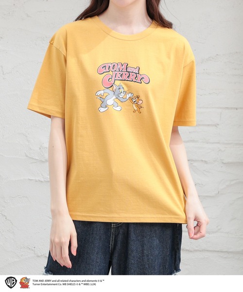 Honeys(ハニーズ)の「トムとジェリー/Tシャツ(Tシャツ/カットソー・レディース・ネイビー/ホワイト/マスタード/スミクロ・LL/S/M/L)」の13枚目の写真