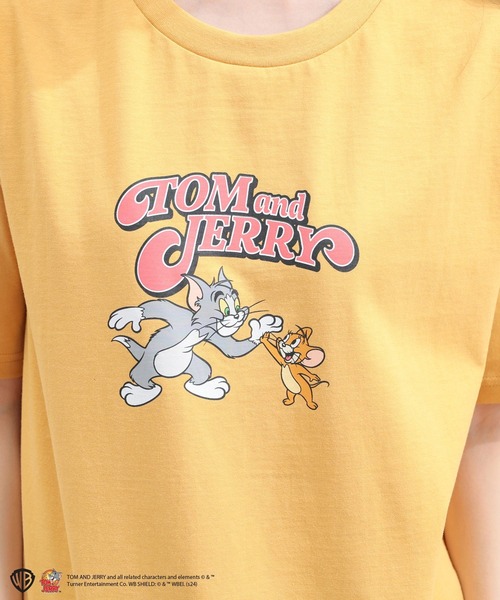 Honeys(ハニーズ)の「トムとジェリー/Tシャツ(Tシャツ/カットソー・レディース・ネイビー/ホワイト/マスタード/スミクロ・LL/S/M/L)」の10枚目の写真