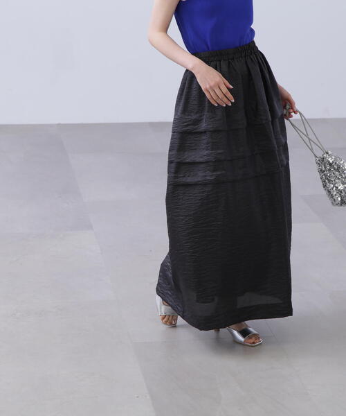 N.（N. Natural Beauty Basic）（エヌエヌナチュラルビューティーベーシック）の「◆シアータックティアードスカート（スカート・レディース・ブラック/グレイッシュベージュ・MEDIUM）」の13枚目の写真