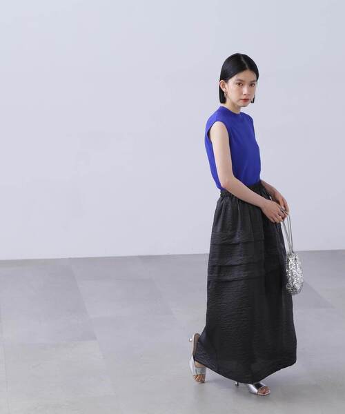 N.（N. Natural Beauty Basic）（エヌエヌナチュラルビューティーベーシック）の「◆シアータックティアードスカート（スカート・レディース・ブラック/グレイッシュベージュ・MEDIUM）」の14枚目の写真