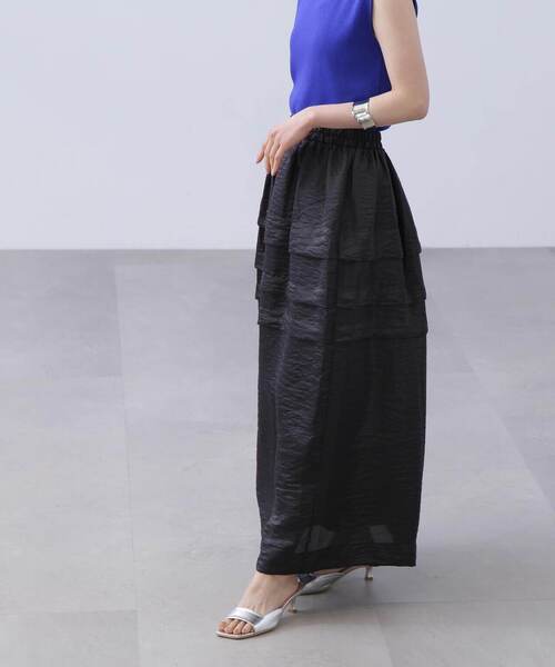 N.（N. Natural Beauty Basic）（エヌエヌナチュラルビューティーベーシック）の「◆シアータックティアードスカート（スカート・レディース・ブラック/グレイッシュベージュ・MEDIUM）」の16枚目の写真