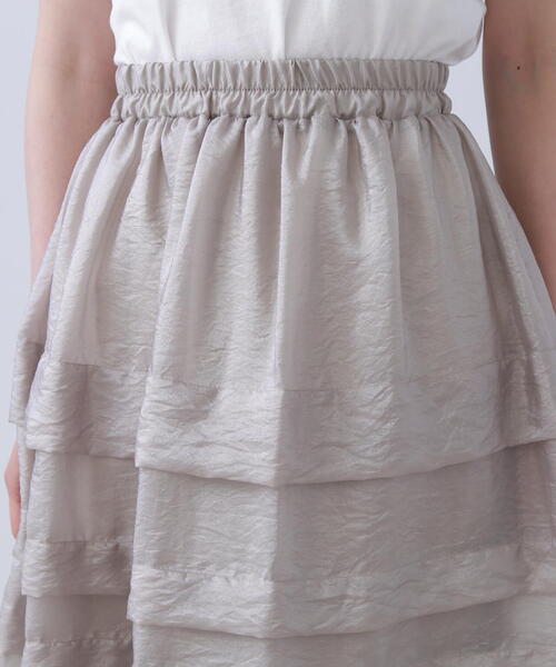 N.（N. Natural Beauty Basic）（エヌエヌナチュラルビューティーベーシック）の「◆シアータックティアードスカート（スカート・レディース・ブラック/グレイッシュベージュ・MEDIUM）」の12枚目の写真