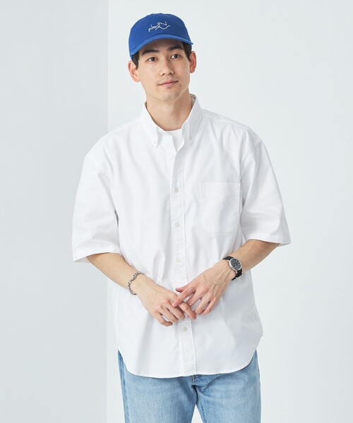 green label relaxing（グリーンレーベルリラクシング）の「FINE BASIC オックスフォード ボタンダウン シャツ -ストレッチ-（シャツ/ブラウス・メンズ・ブラック/ネイビー/ホワイト・XL/L/S/M）」の2枚目の写真