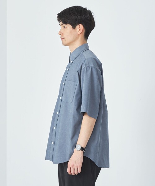 green label relaxing（グリーンレーベルリラクシング）の「FINE BASIC オックスフォード ボタンダウン シャツ -ストレッチ-（シャツ/ブラウス・メンズ・ブラック/ネイビー/ホワイト・XL/L/S/M）」の4枚目の写真