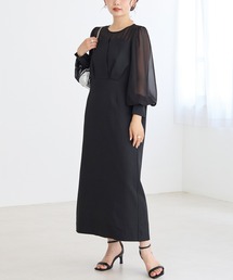 LAVEANGE | 【洗える】レイヤードタックドレス(ワンピース)