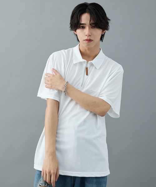 CELENA(セレナ)の「【CELENA】ハーフジップカットソー(Tシャツ/カットソー・メンズ・ホワイト/ブラック・L/M)」の3枚目の写真