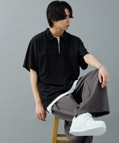 CELENA(セレナ)の「【CELENA】ハーフジップカットソー(Tシャツ/カットソー・メンズ・ホワイト/ブラック・L/M)」の14枚目の写真
