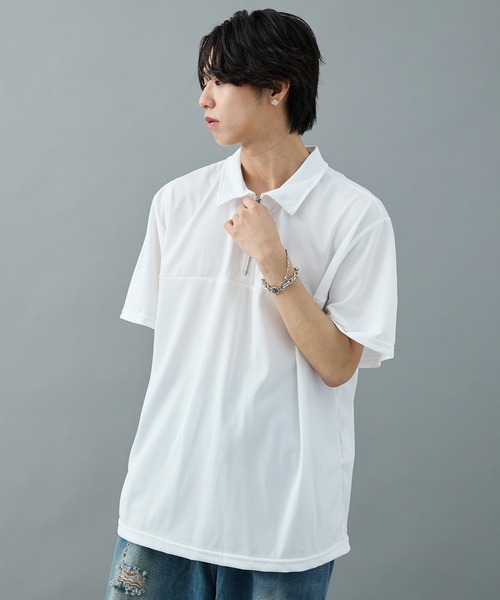 CELENA(セレナ)の「【CELENA】ハーフジップカットソー(Tシャツ/カットソー・メンズ・ホワイト/ブラック・L/M)」の5枚目の写真