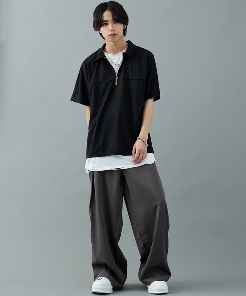 CELENA(セレナ)の「【CELENA】ハーフジップカットソー(Tシャツ/カットソー・メンズ・ホワイト/ブラック・L/M)」の16枚目の写真