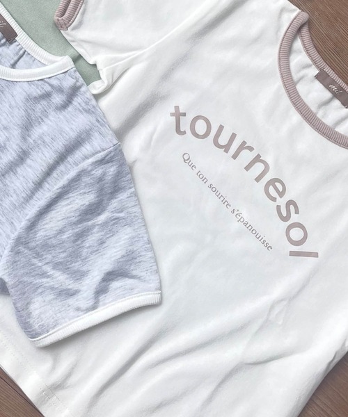 mil(ミル)の「【キッズサイズ】ロゴリンガーTシャツ【親子おそろい・プレゼントにも】(Tシャツ/カットソー・キッズ・オレンジ/ミント/グレイッシュベージュ/アッシュグレー・110㎝/130㎝/90㎝)」の6枚目の写真