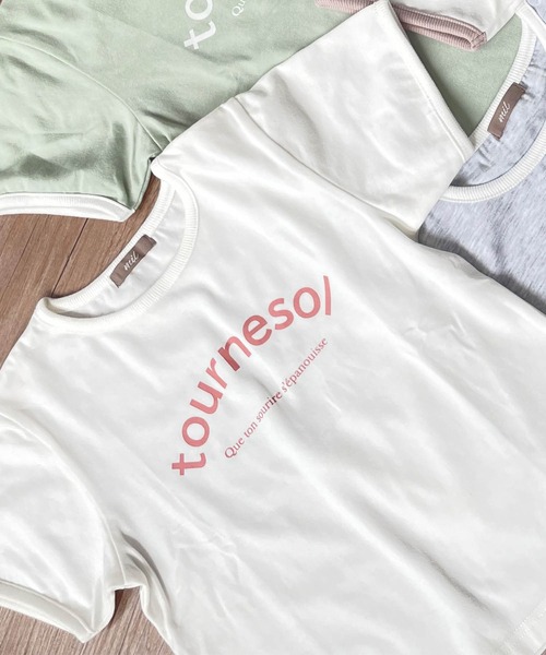 mil(ミル)の「【キッズサイズ】ロゴリンガーTシャツ【親子おそろい・プレゼントにも】(Tシャツ/カットソー・キッズ・オレンジ/ミント/グレイッシュベージュ/アッシュグレー・110㎝/130㎝/90㎝)」の8枚目の写真