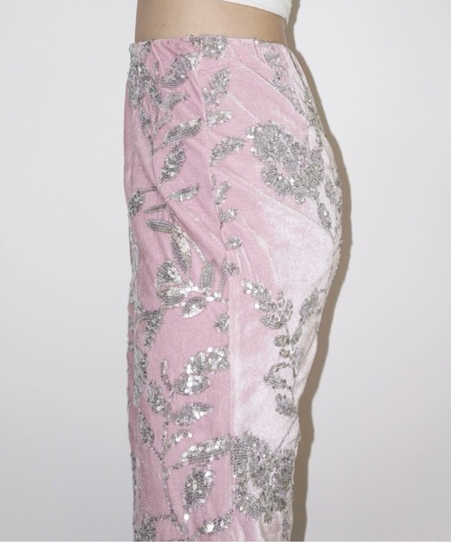 musubore（ムスボレ）の「rose spangle leggings PT / スパンコールパンツ（その他パンツ・レディース・シルバー/ピンク・0/1）」の3枚目の写真