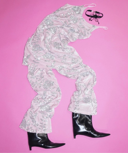 musubore（ムスボレ）の「rose spangle leggings PT / スパンコールパンツ（その他パンツ・レディース・シルバー/ピンク・0/1）」の14枚目の写真