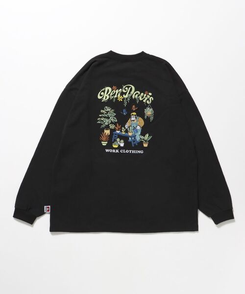 BEN DAVIS/WHITE LABEL(ベンデイビス ホワイトラベル)の「【BEN DAVIS(ベンデイビス)】GARDENING EMB BRUSHED LS/ クルーネック 長袖 ロンT サークルロゴ ドローコード(Tシャツ/カットソー・メンズ・ホワイト/ブラック/カーキ・MEDIUM/LARGE/X-LARGE)」の6枚目の写真