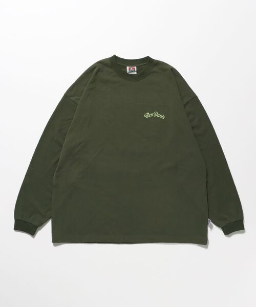 BEN DAVIS/WHITE LABEL(ベンデイビス ホワイトラベル)の「【BEN DAVIS(ベンデイビス)】GARDENING EMB BRUSHED LS/ クルーネック 長袖 ロンT サークルロゴ ドローコード(Tシャツ/カットソー・メンズ・ホワイト/ブラック/カーキ・MEDIUM/LARGE/X-LARGE)」の12枚目の写真